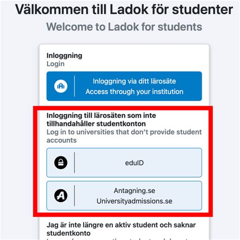 ladok logga in personal.